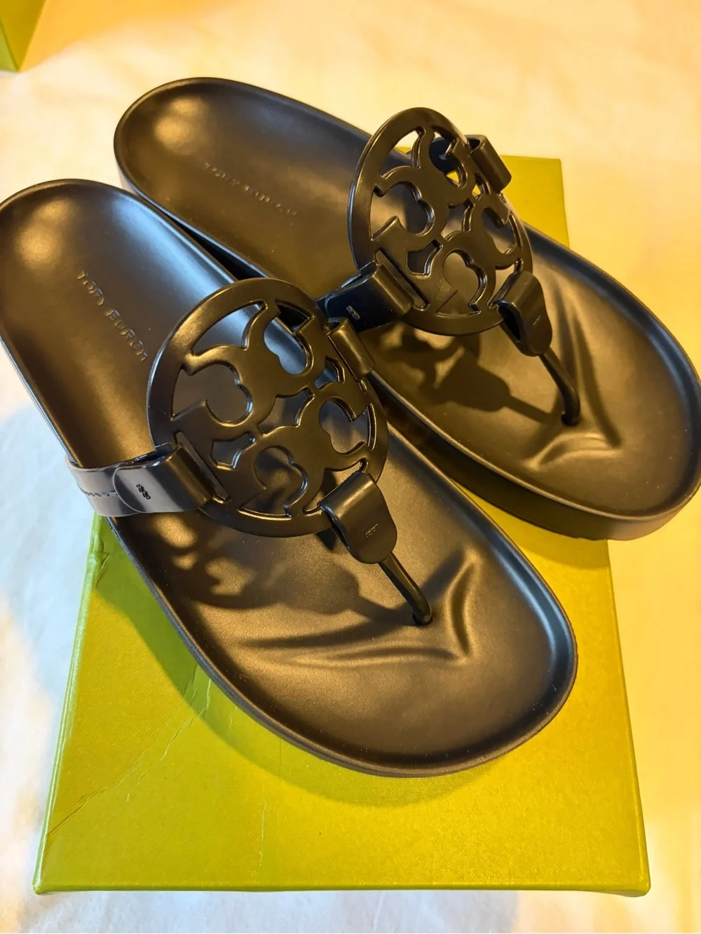 Tory Burch Miller Cloud Lite TPU Lightweight Sandals Size 7 Black